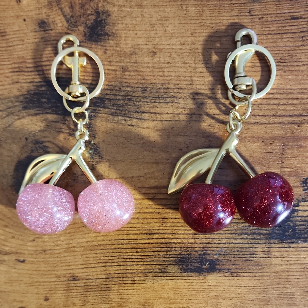 Cherry Key Chains In Pink And Red Or Decor For Purses, Etc. $7 Each Lowest Is $6
